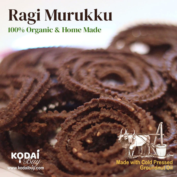 Homemade ragi murukku